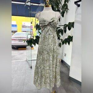 Santorini Sketch Tie-Strap Maxi Dress – Printed Sweetheart Neck Sundress